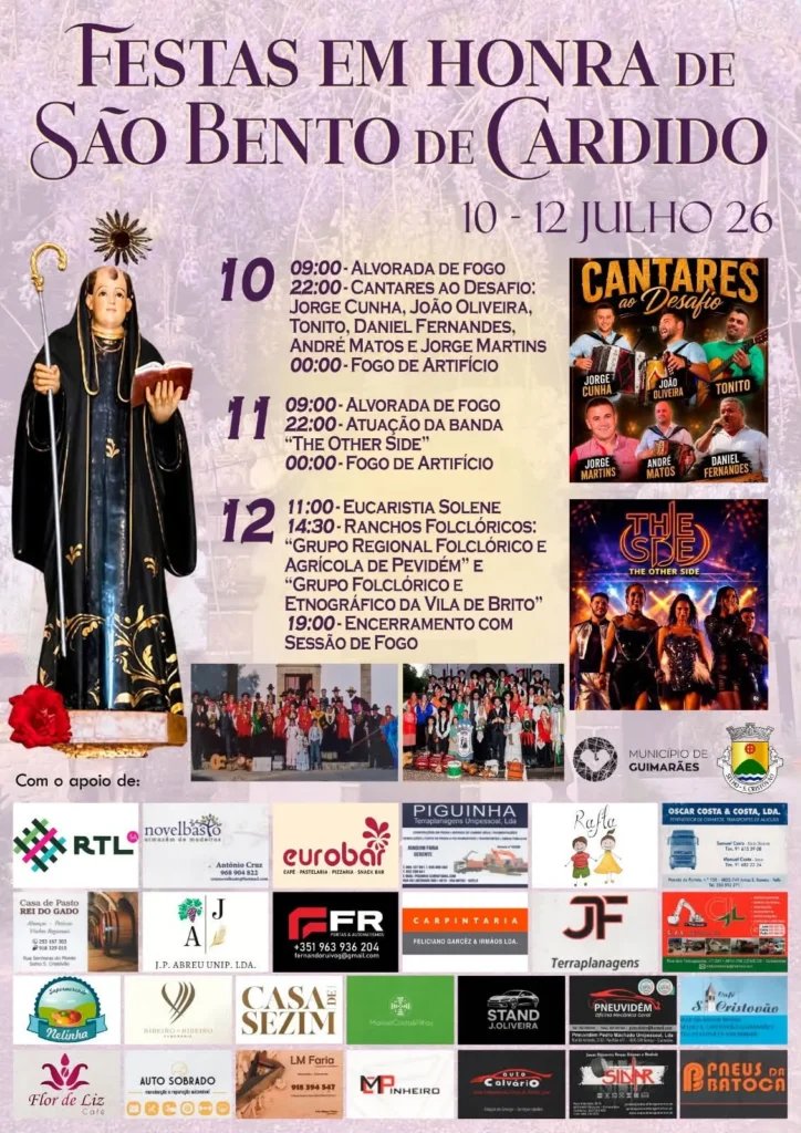 Cartaz Festas em honra de São Bento de Cardido 2026 - Cardido