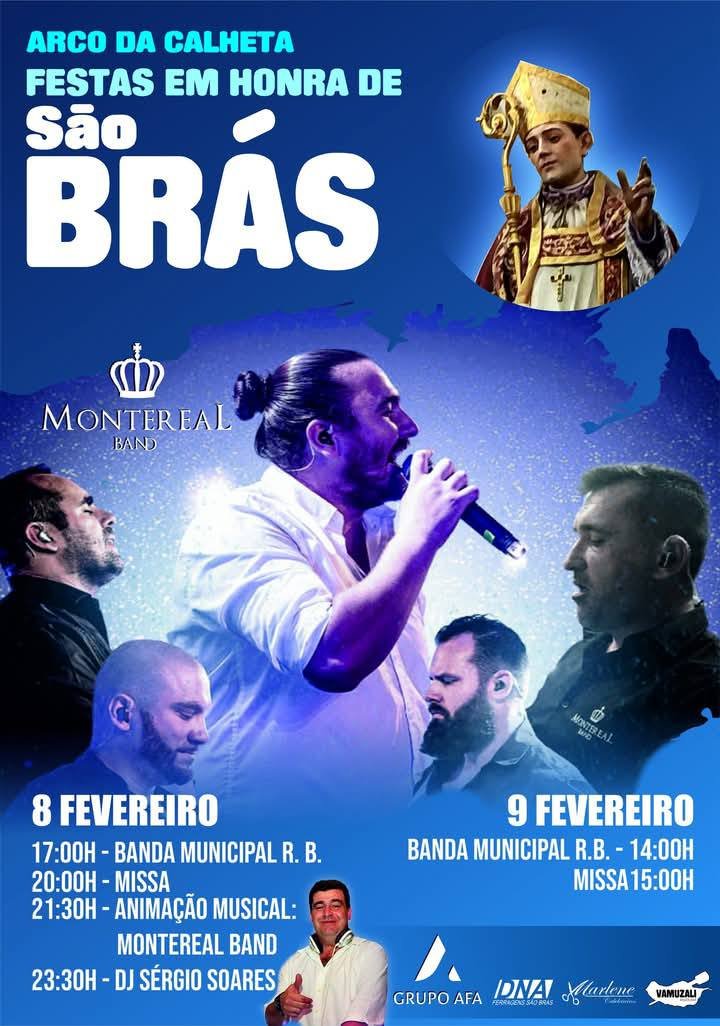 Cartaz Festas em Honra de São Brás 2025 - Arco da Calheta