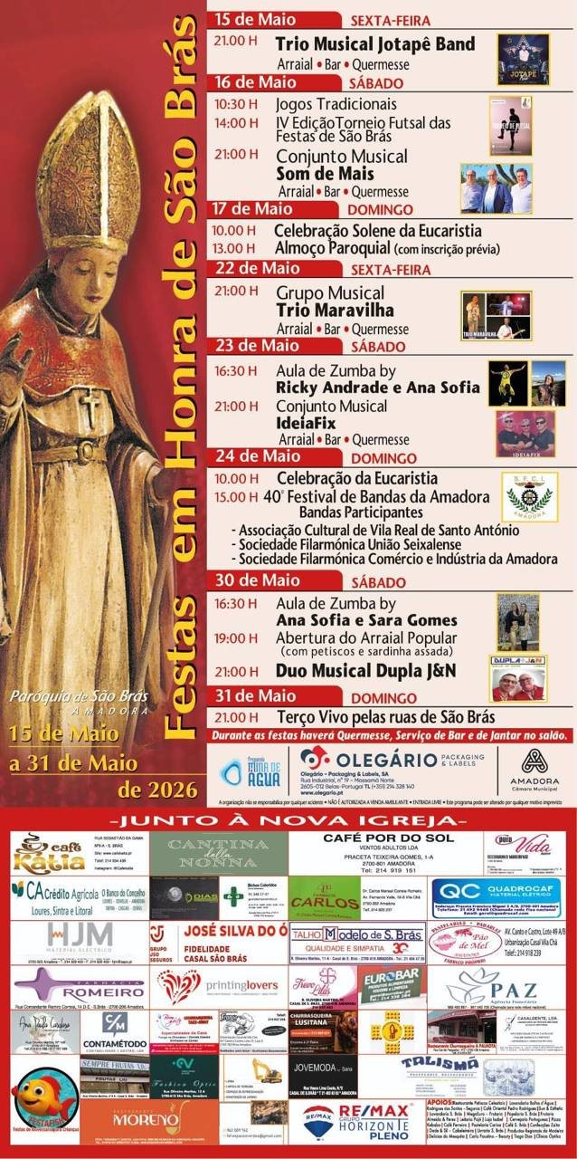 Cartaz Festas em honra de São Brás 2026 - Amadora