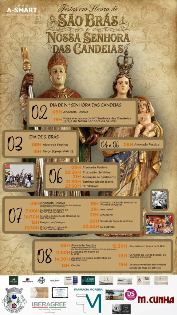 Cartaz Festas em honra de São Brás e Nossa Senhora das Candeias 2026 - São Martinho de Recezinhos