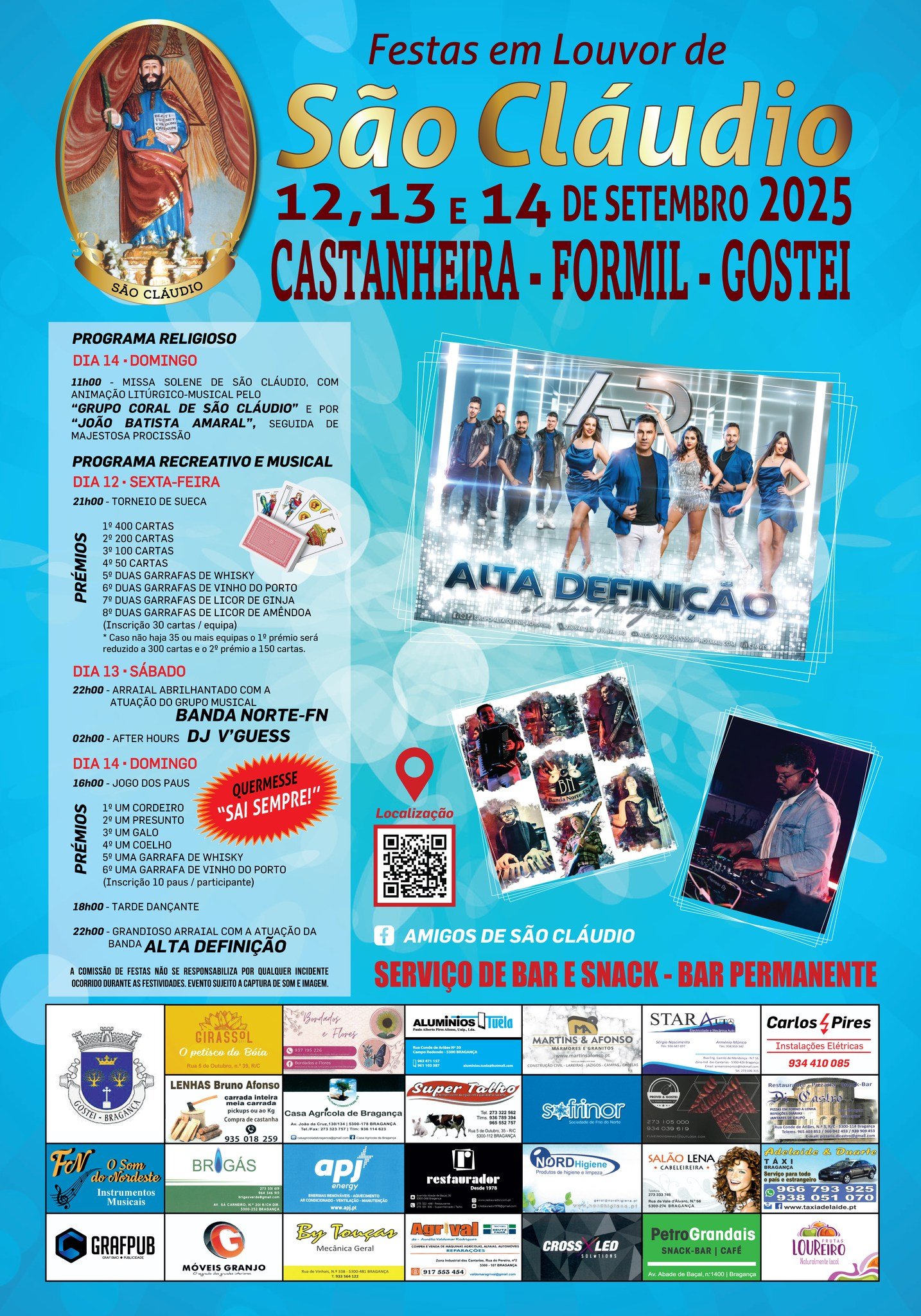Cartaz Festas em Honra de São Claudio 2025 - Formil