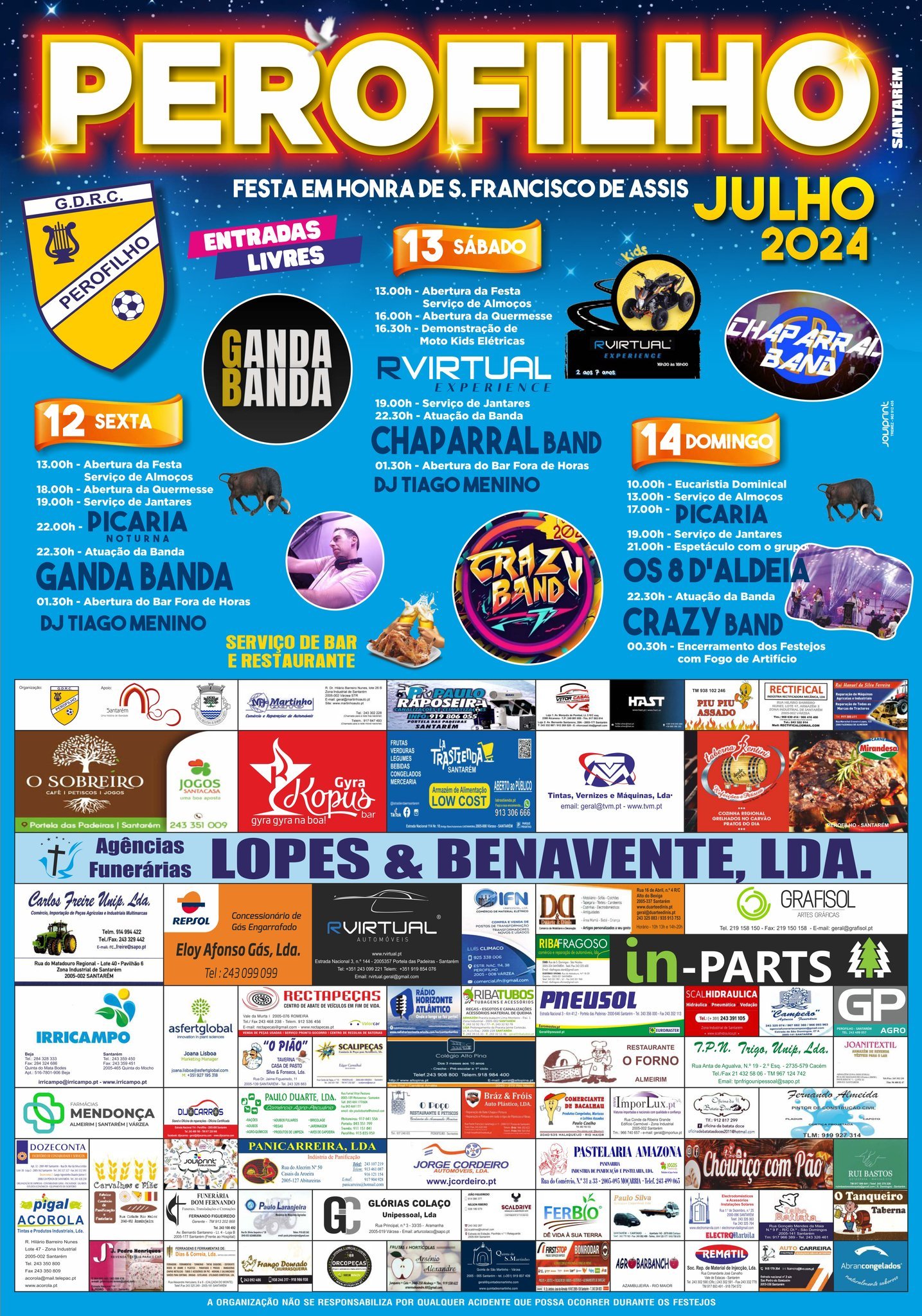 Cartaz Festas em Honra de São Francisco de Assis 2024 - Perofilho