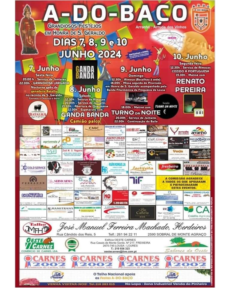 Cartaz Festas em Honra de São Geraldo 2024 - A-Do-Baço