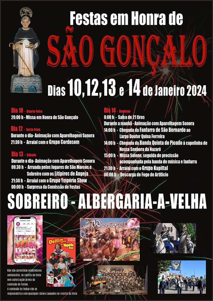 Cartaz Festas em Honra de São Gonçalo 2024 - Sobreiro