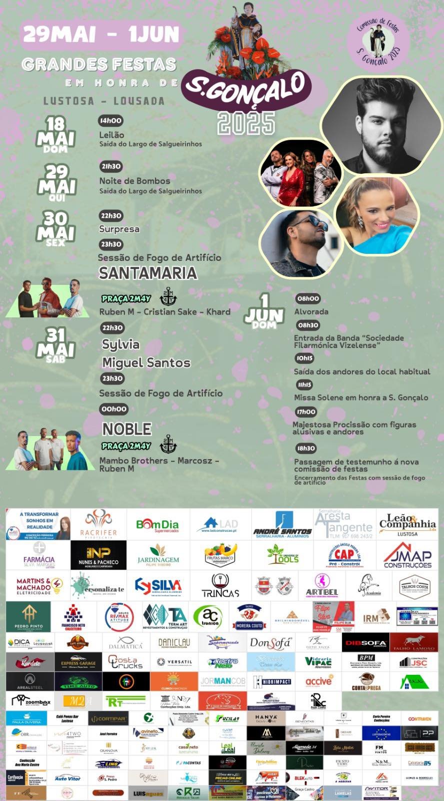 Cartaz Festas em Honra de São Gonçalo 2025 - Lousada