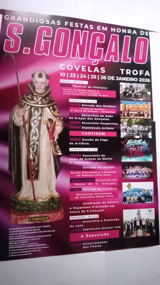 Cartaz Festas em Honra de São Gonçalo 2026 - Covelas
