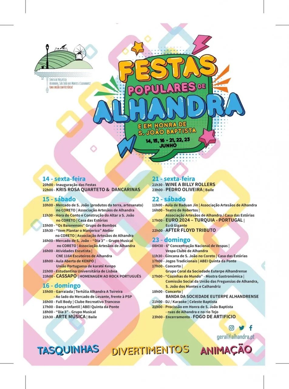 Cartaz Festas em Honra de São João 2024 - Alhandra