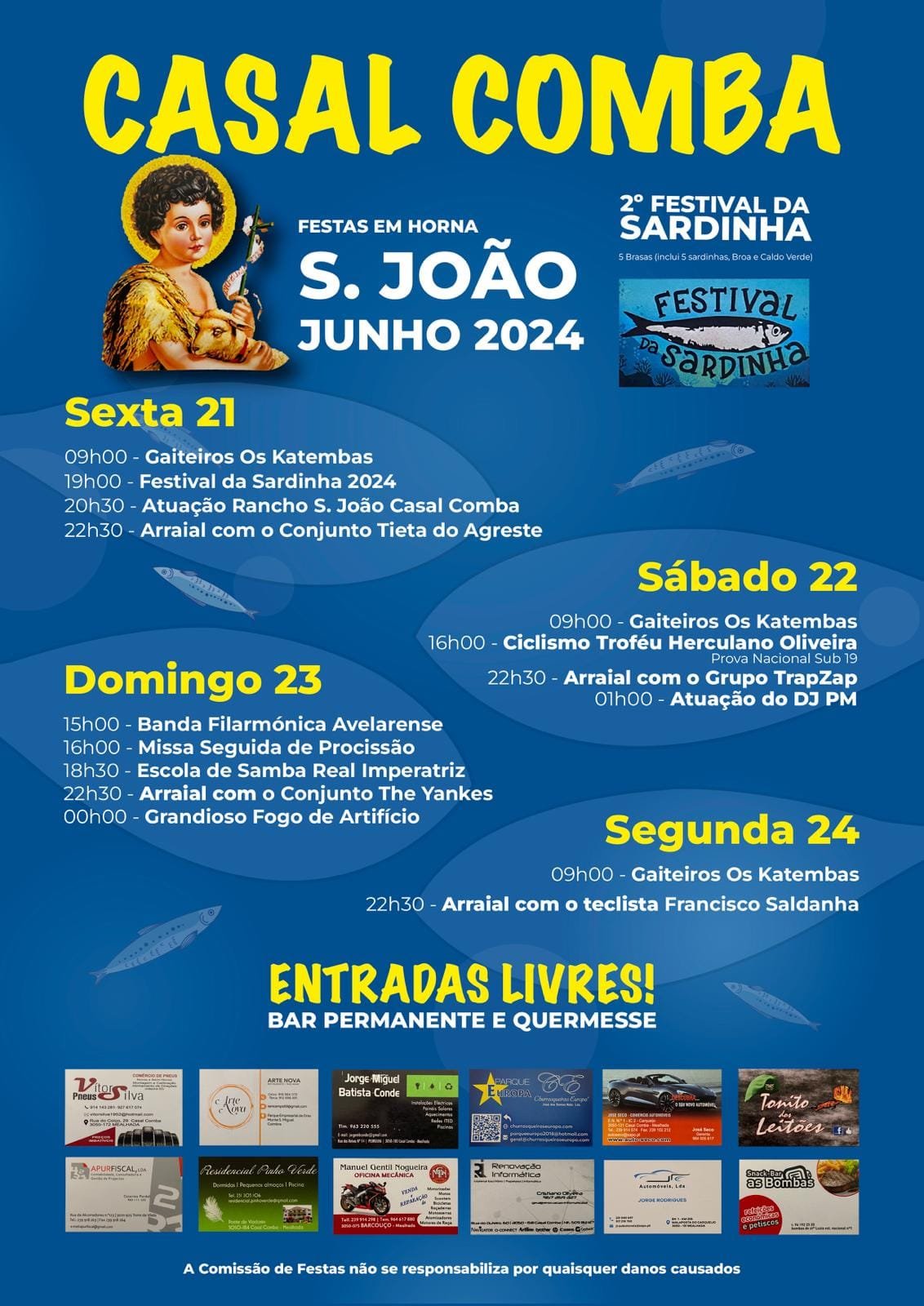 Cartaz Festas em Honra de São João 2024 - Casal Comba