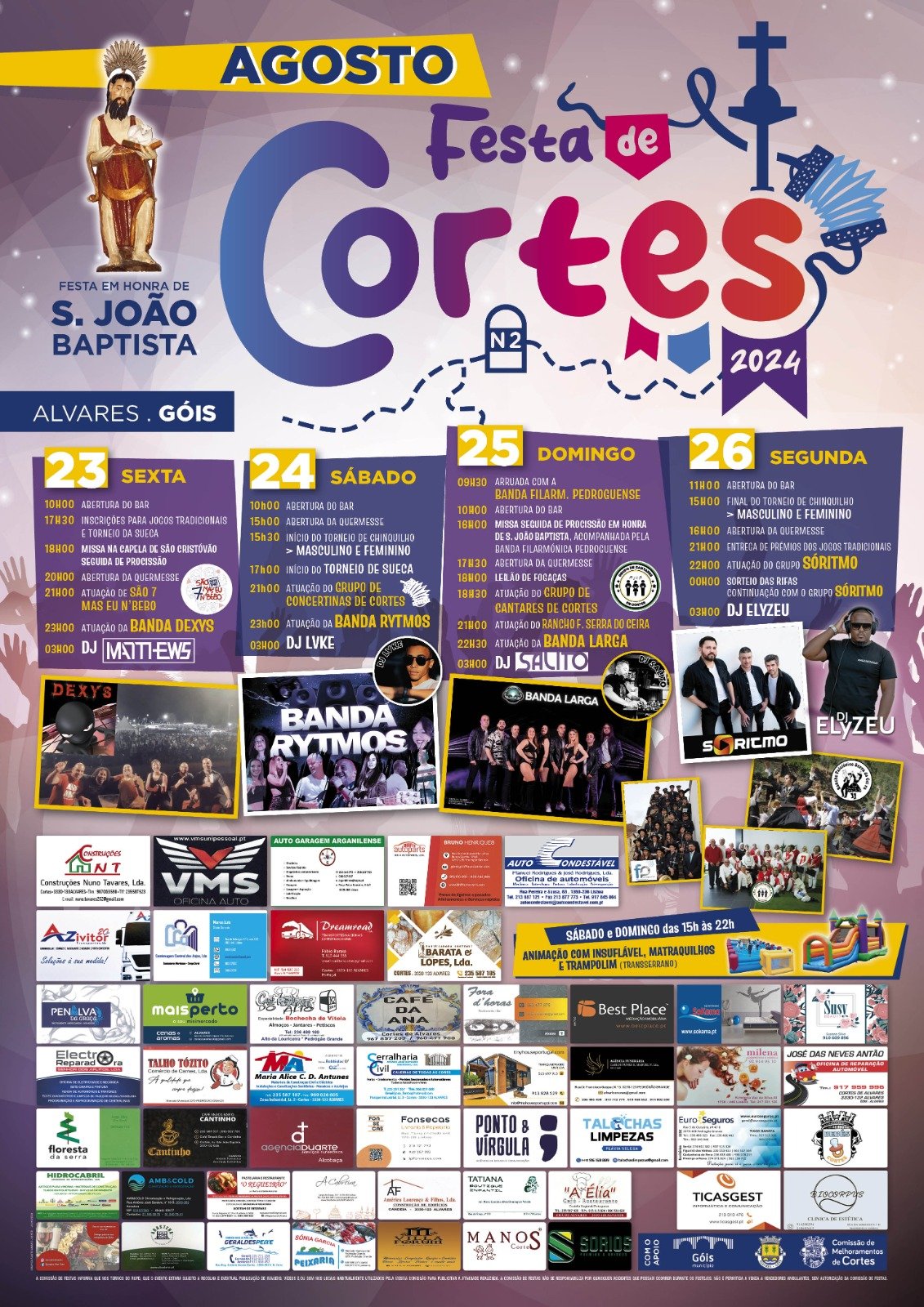 Cartaz Festas em Honra de São João Baptista 2024 - Góis