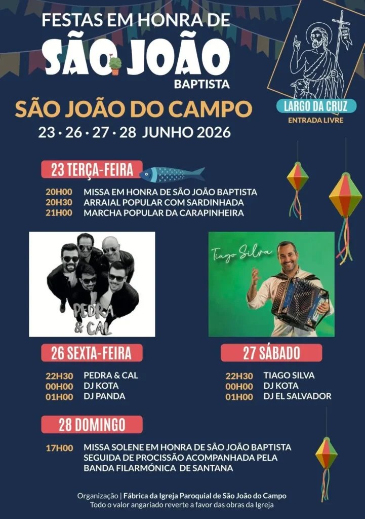Cartaz Festas em honra de São João Baptista 2026 - São João do Campo