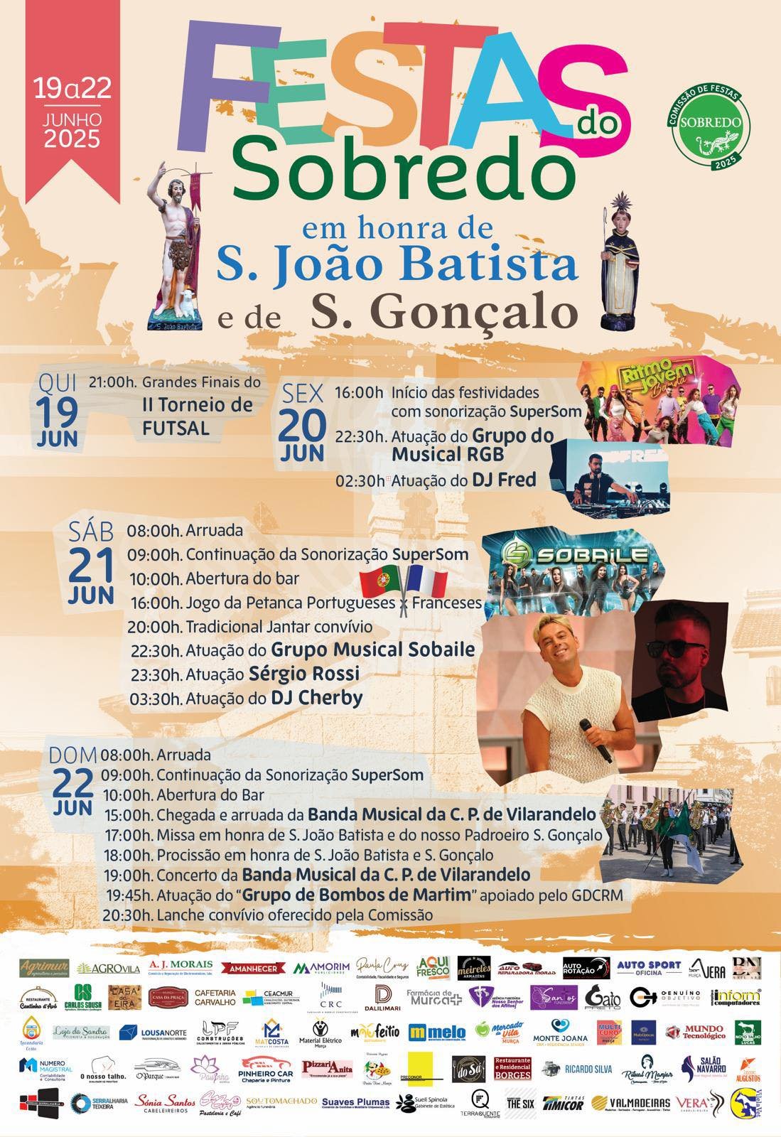 Cartaz Festas em Honra de São João Batista 2025 - Sobredo