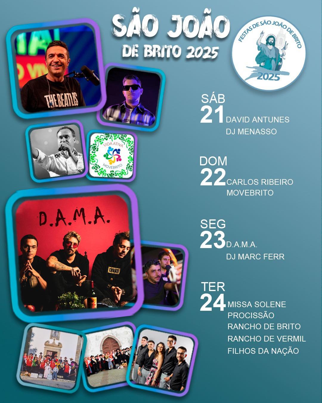 Cartaz Festas em Honra de São João de Brito 2025 - Guimarães