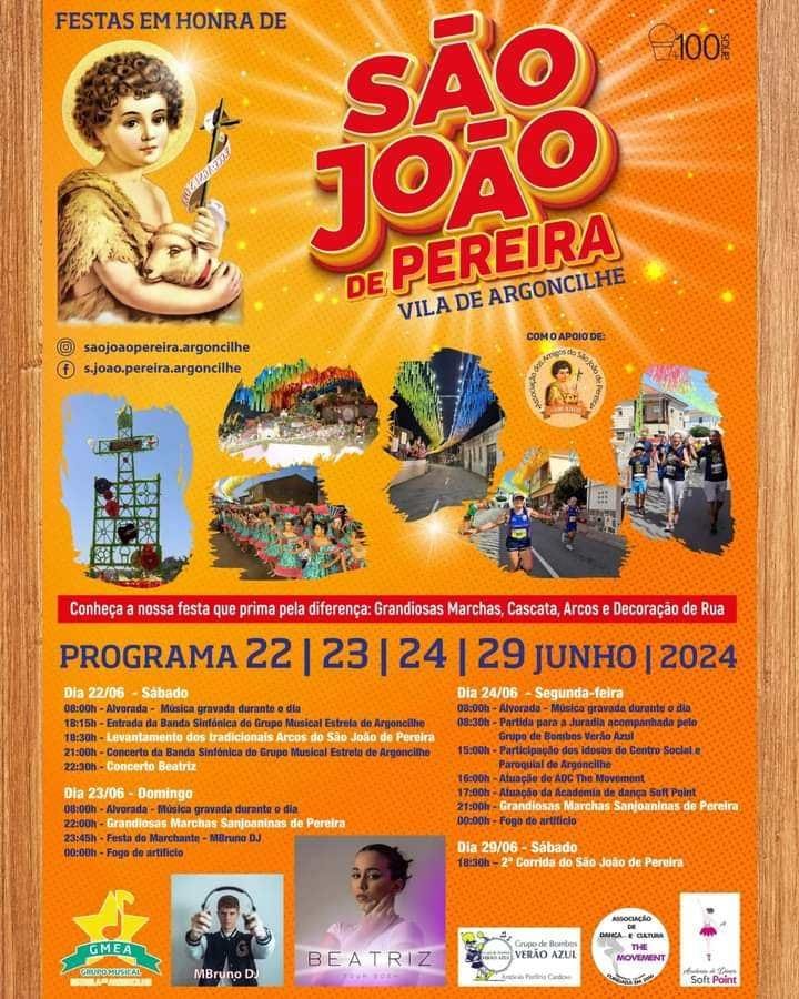 Cartaz Festas em Honra de São João de Pereira 2024 - Argoncilhe