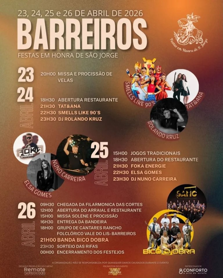 Cartaz Festas em honra de São Jorge 2026 - Barreiros