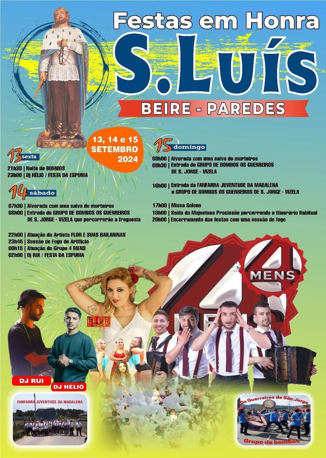 Cartaz Festas em Honra de São Luis 2024 - Paredes