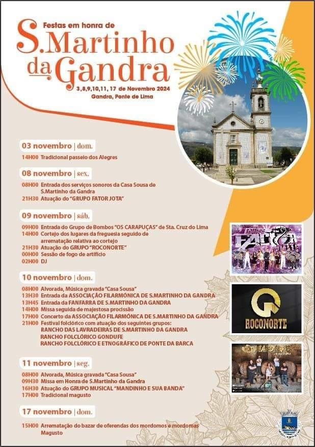 Cartaz Festas em Honra de São Martinho da Gandra 2024 - Ponte de Lima