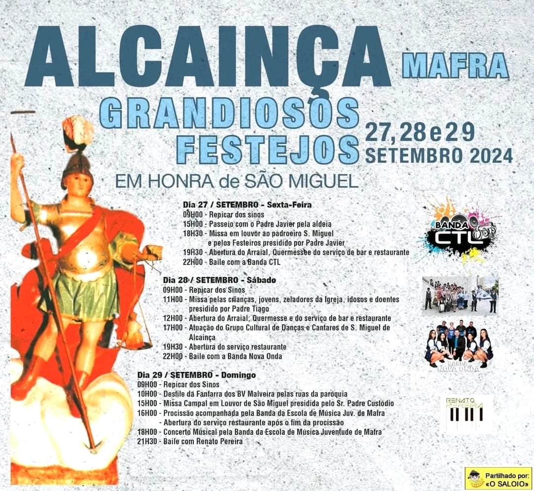Cartaz Festas em Honra de São Miguel 2024 - Alcainça