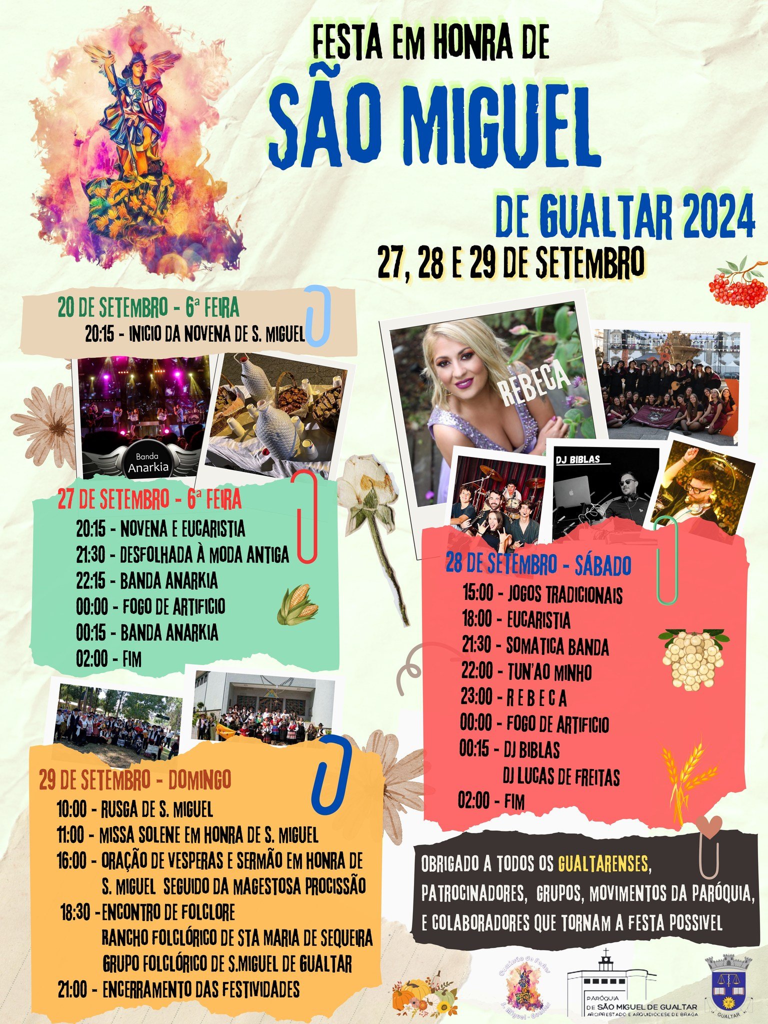 Cartaz Festas em Honra de São Miguel 2024 - Gualtar
