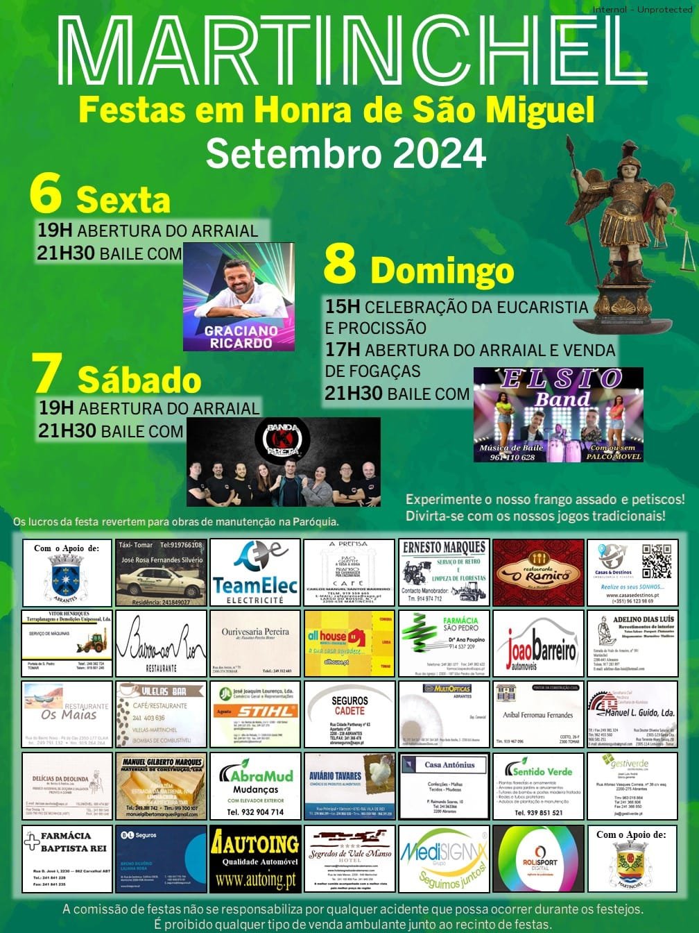 Cartaz Festas em Honra de São Miguel 2024 - Martinchel