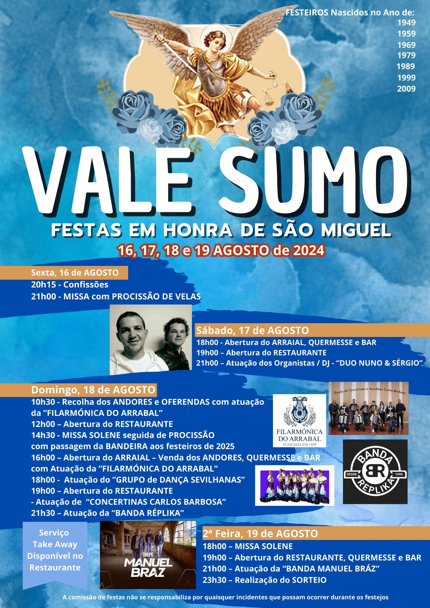 Cartaz Festas em Honra de São Miguel 2024 - Vale Sumo