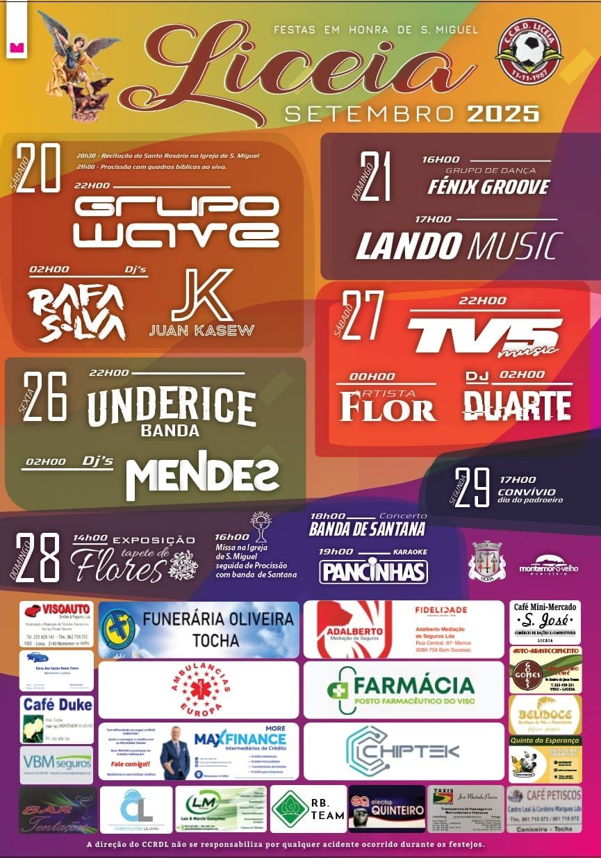 Cartaz Festas em Honra de São Miguel 2025 - Liceia