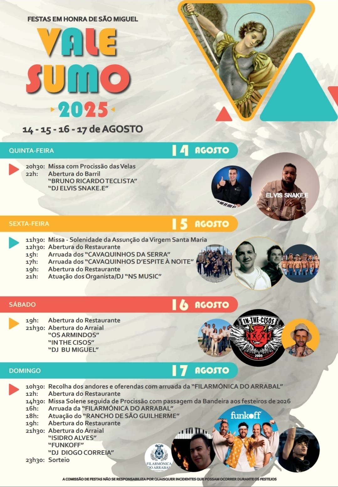 Cartaz Festas em Honra de São Miguel 2025 - Vale Sumo