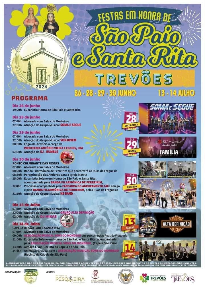 Cartaz Festas em Honra de São Paio 2024 - Trevões