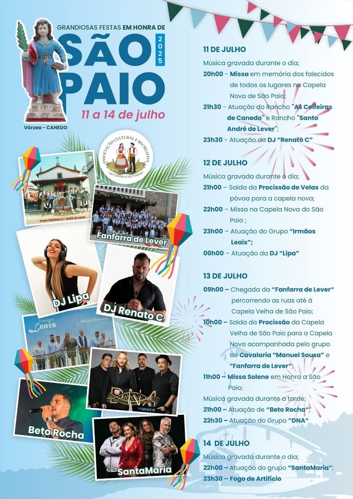 Cartaz Festas em Honra de São Paio 2025 - Várzea