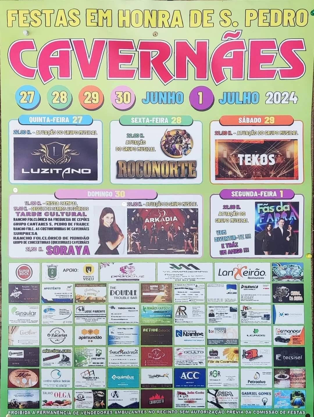 Cartaz Festas em Honra de São Pedro 2024 - Cavernães