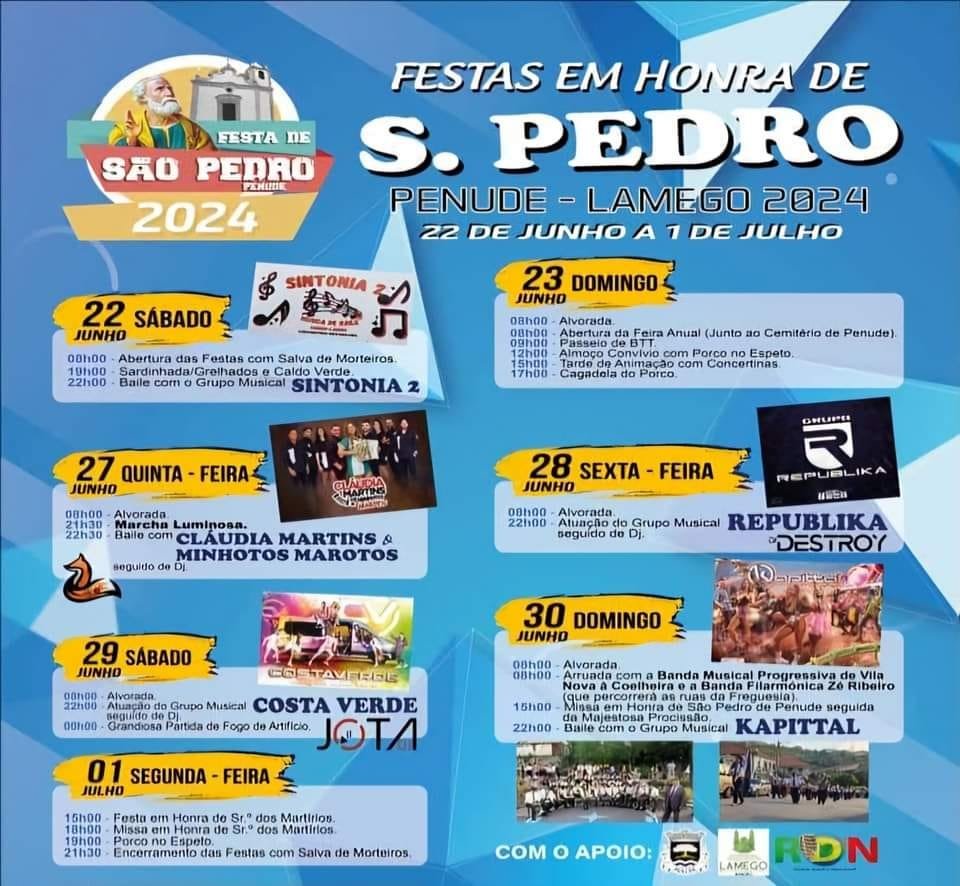 Festas Em Honra De São Pedro 2024 Penude