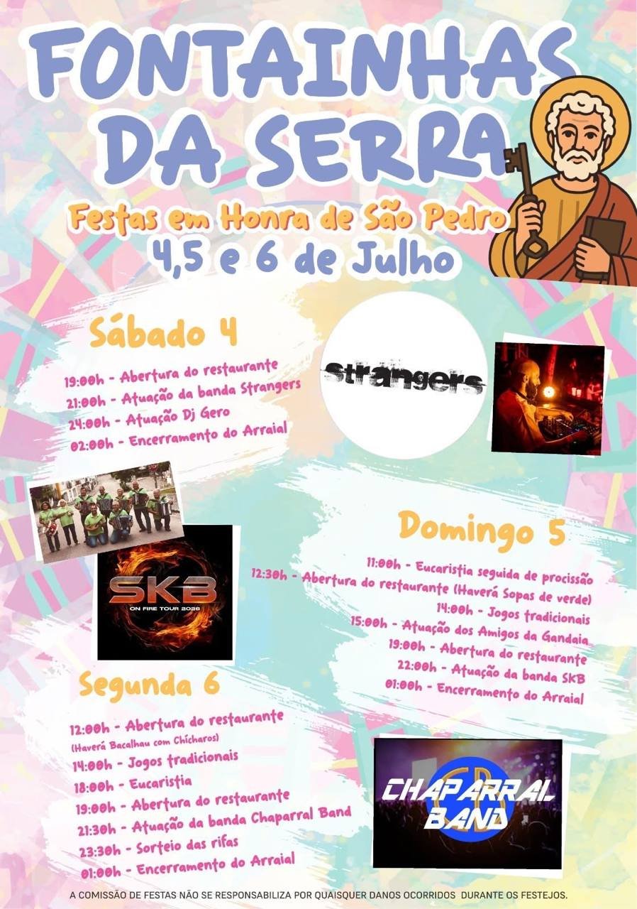 Cartaz Festas em Honra de São Pedro 2026 - Fontainhas da Serra