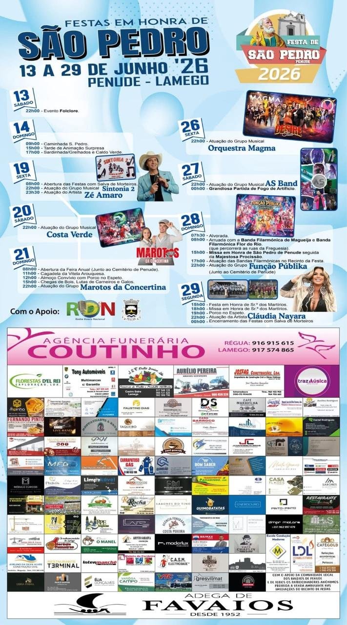 Cartaz Festas em honra de São Pedro 2026 - Penude