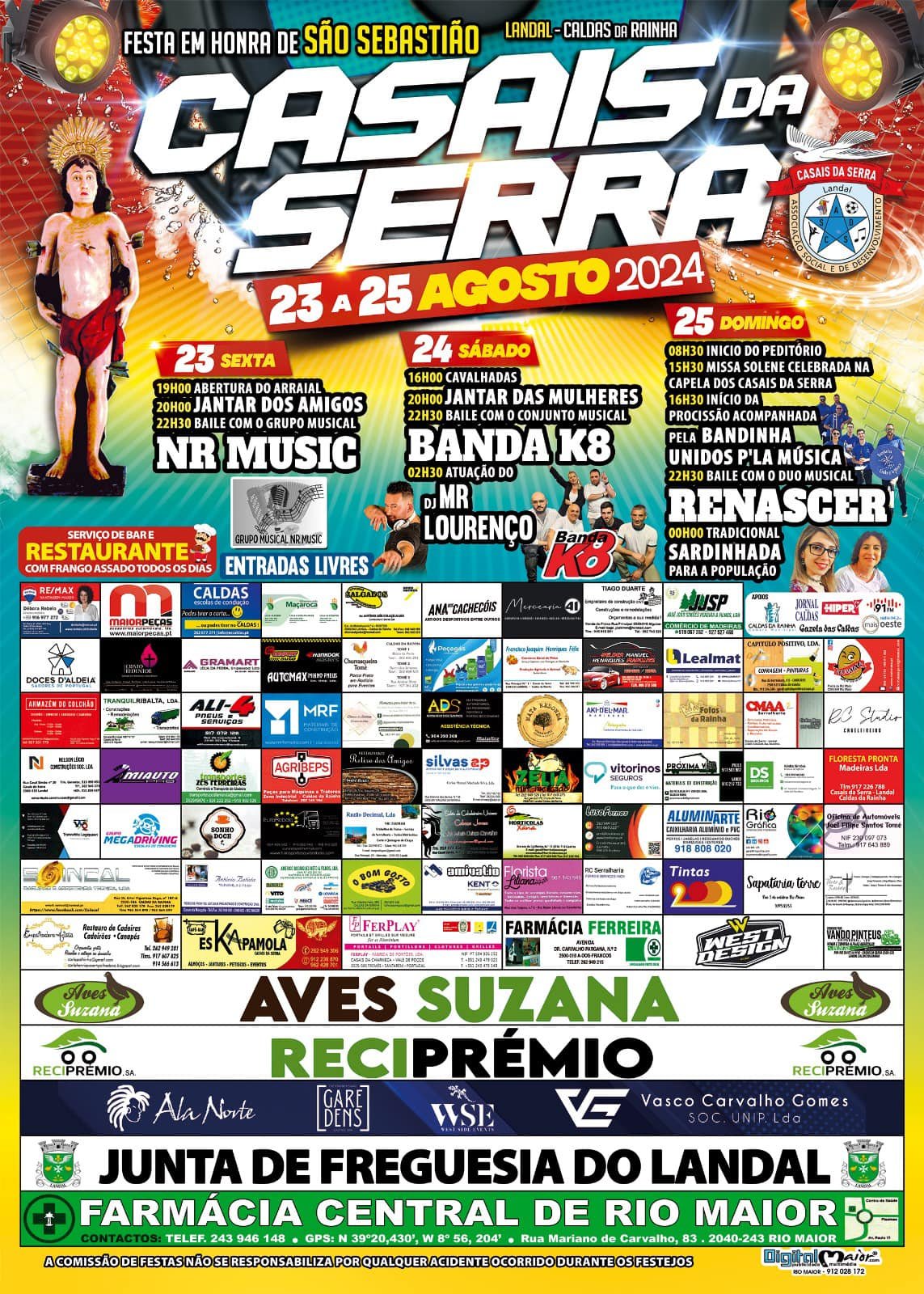 Cartaz Festas em Honra de São Sebastião 2024 - Casais da Serra