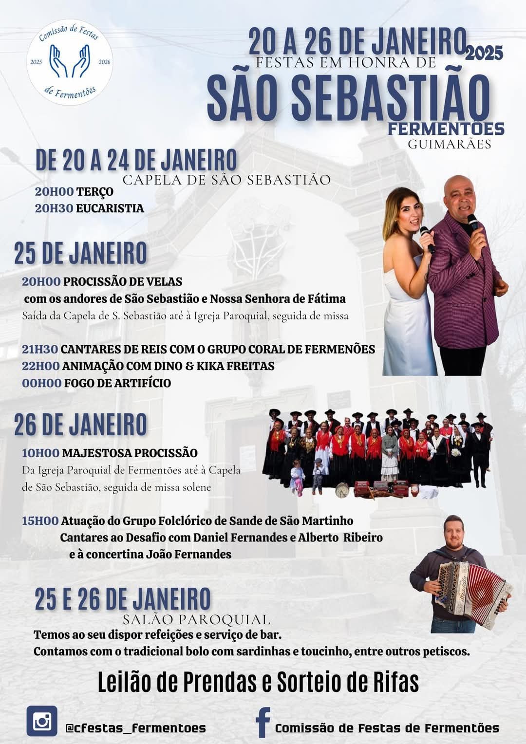 Cartaz Festas em Honra de São Sebastião 2025 - Fermentões