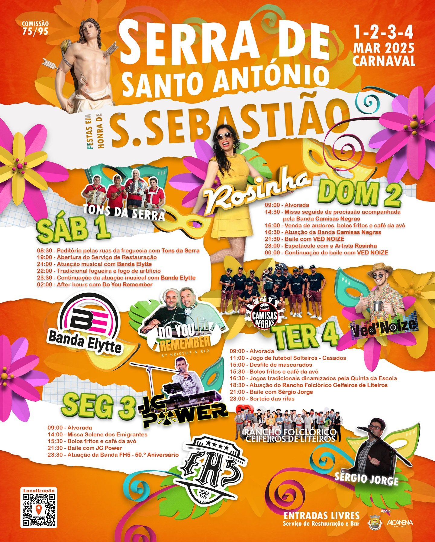 Cartaz Festas em Honra de São Sebastião 2025 - Serra de Santo António