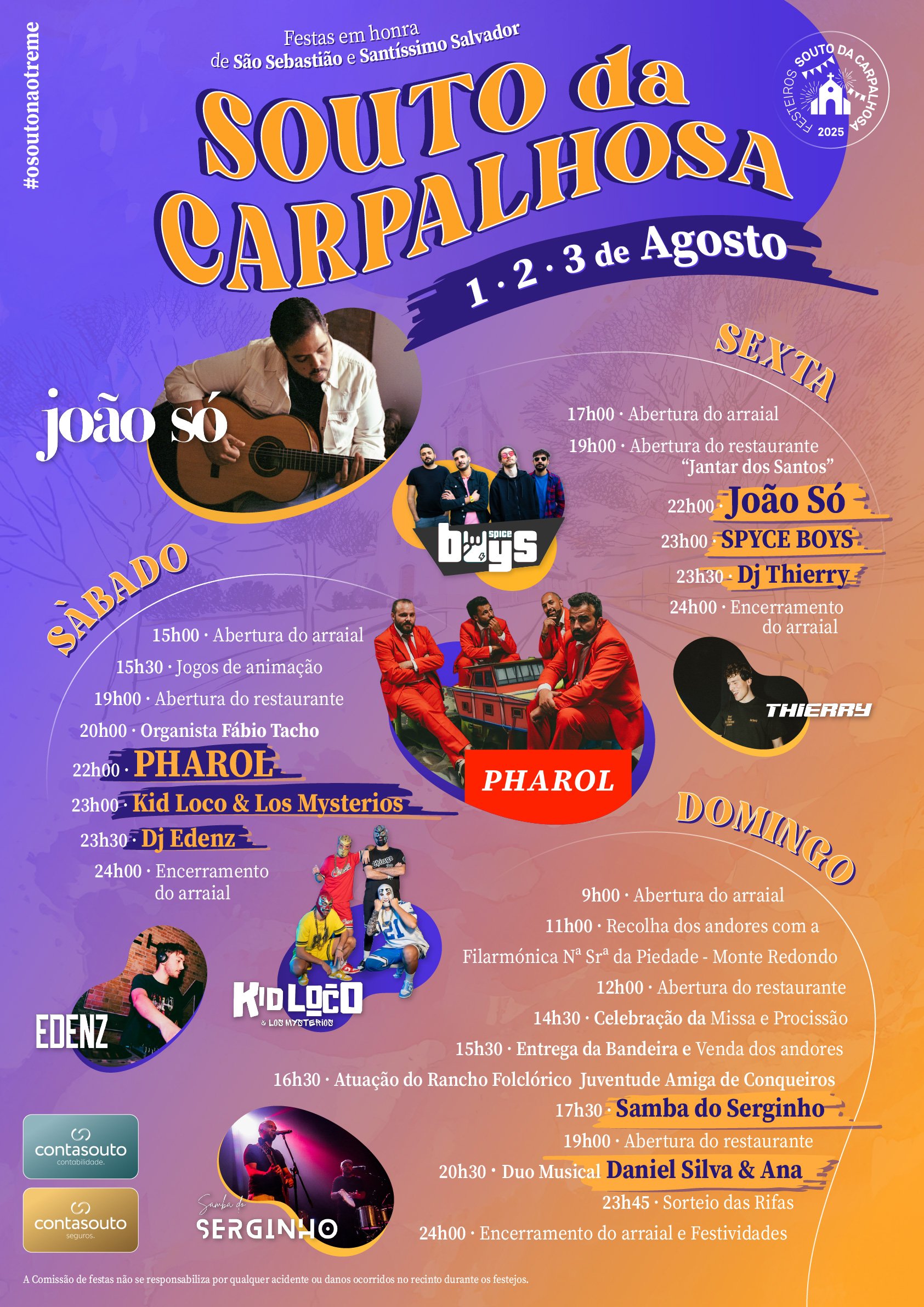 Cartaz Festas em Honra de São Sebastião 2025 - Souto da Carpalhosa