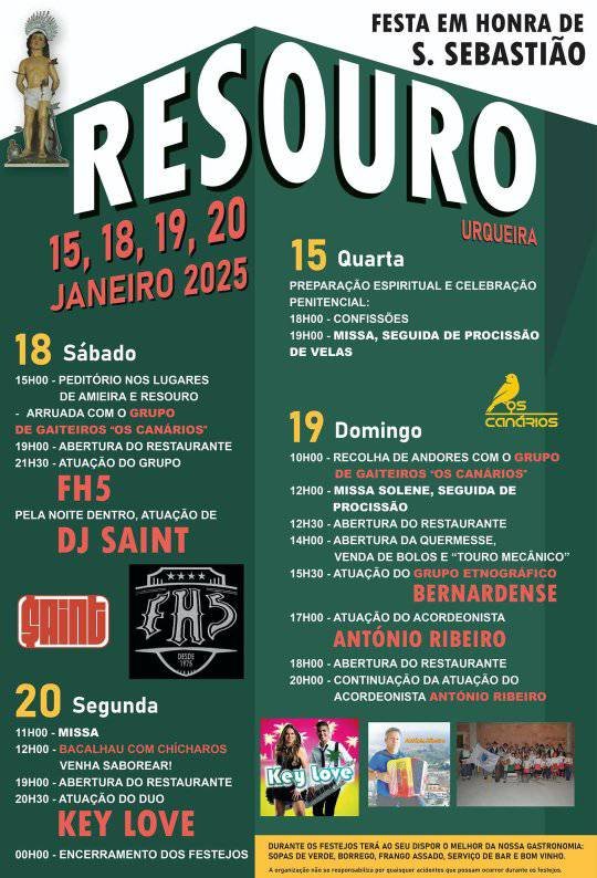 Cartaz Festas em Honra de São Sebastião 2025 - Urqueira