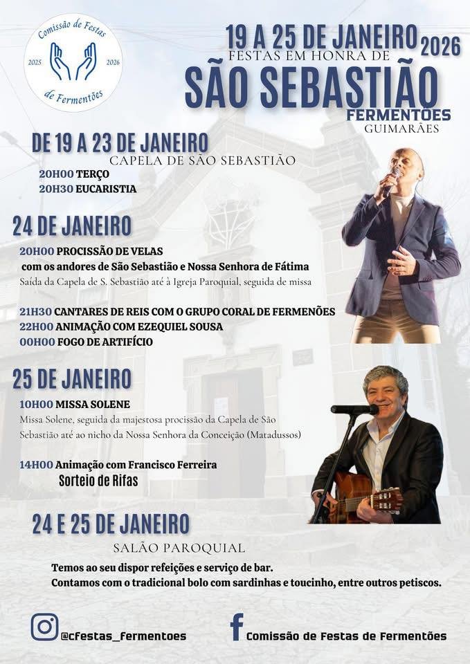 Cartaz Festas em honra de São Sebastião 2026 - Fermentões