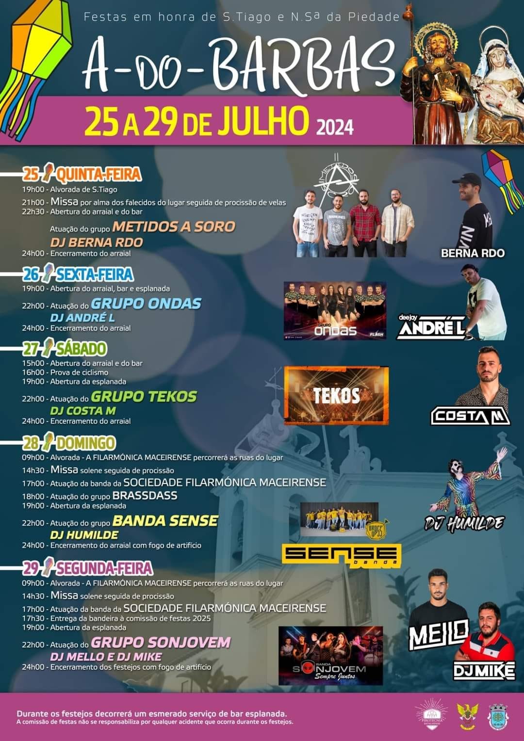 Cartaz Festas em Honra de São Tiago 2024 - A-do-Barbas