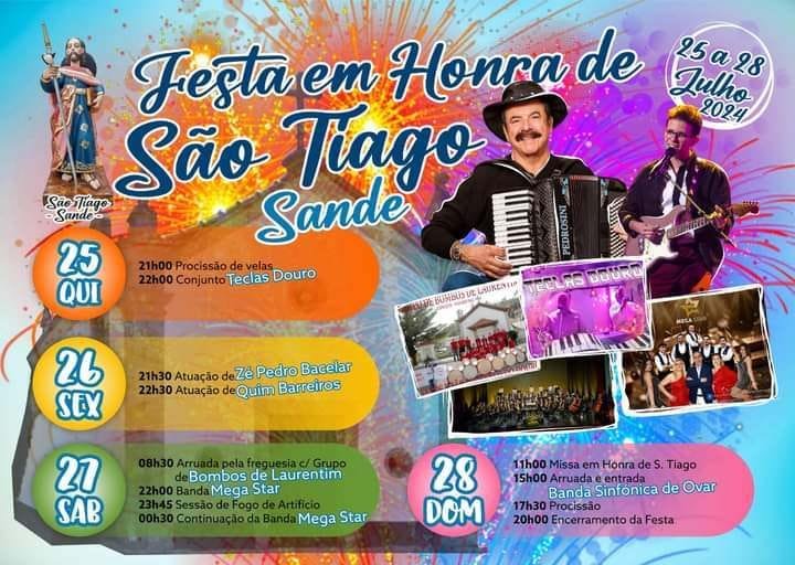 Cartaz Festas em Honra de São Tiago 2024 - Sande
