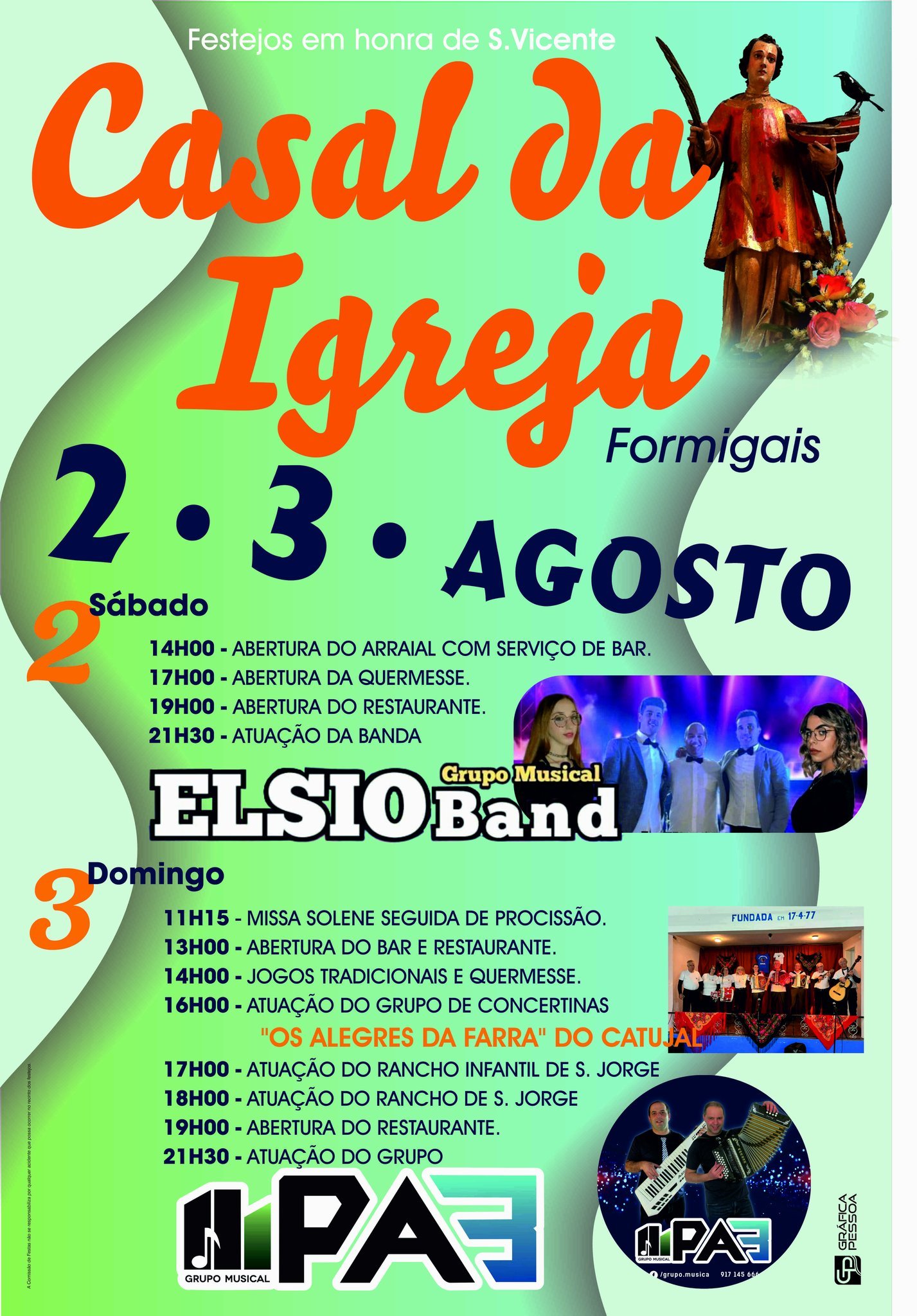 Cartaz Festas em Honra de São Vicente 2025 - Casal da Igreja