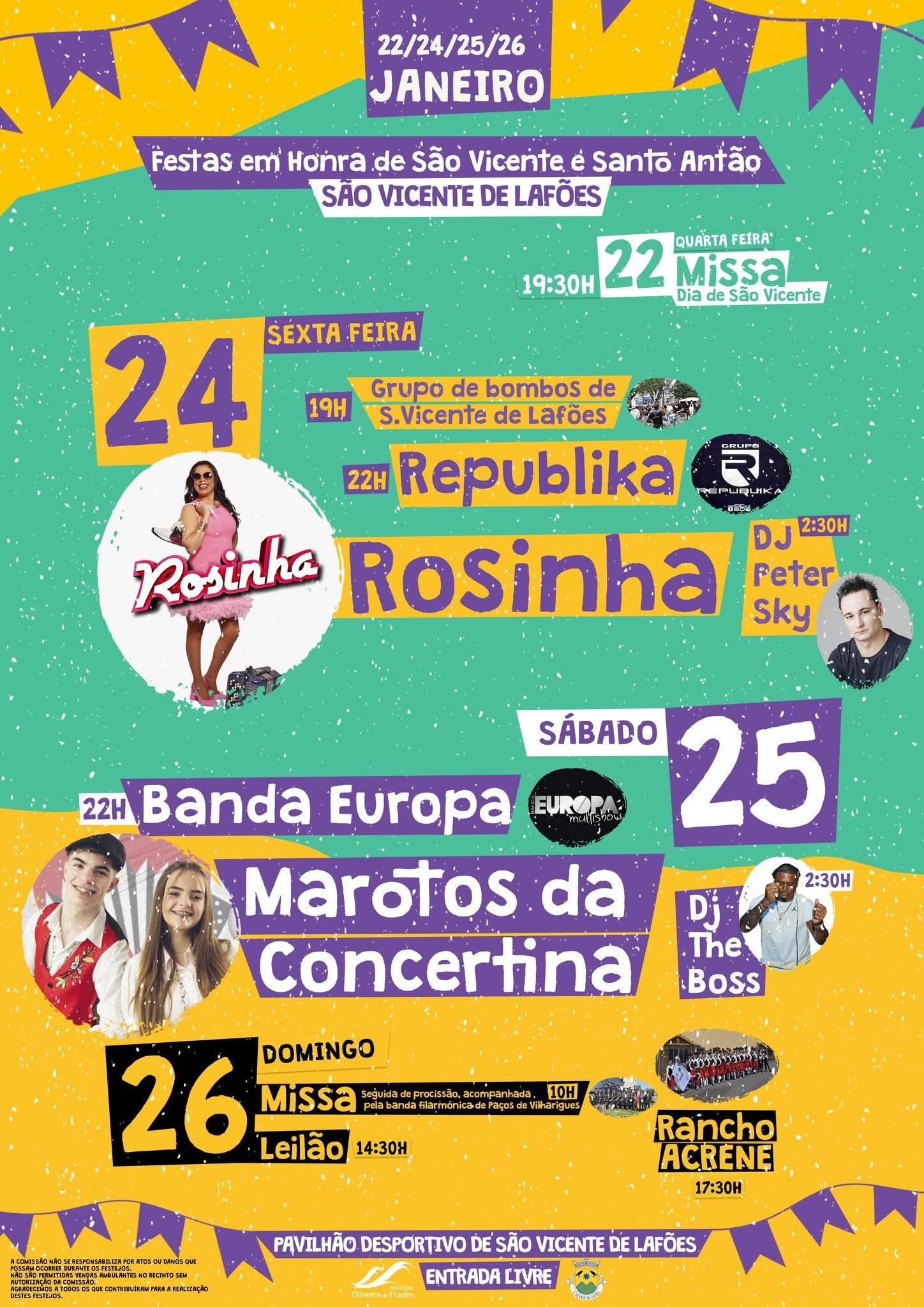 Cartaz Festas em Honra de São Vicente 2025 - São Vicente de Lafões