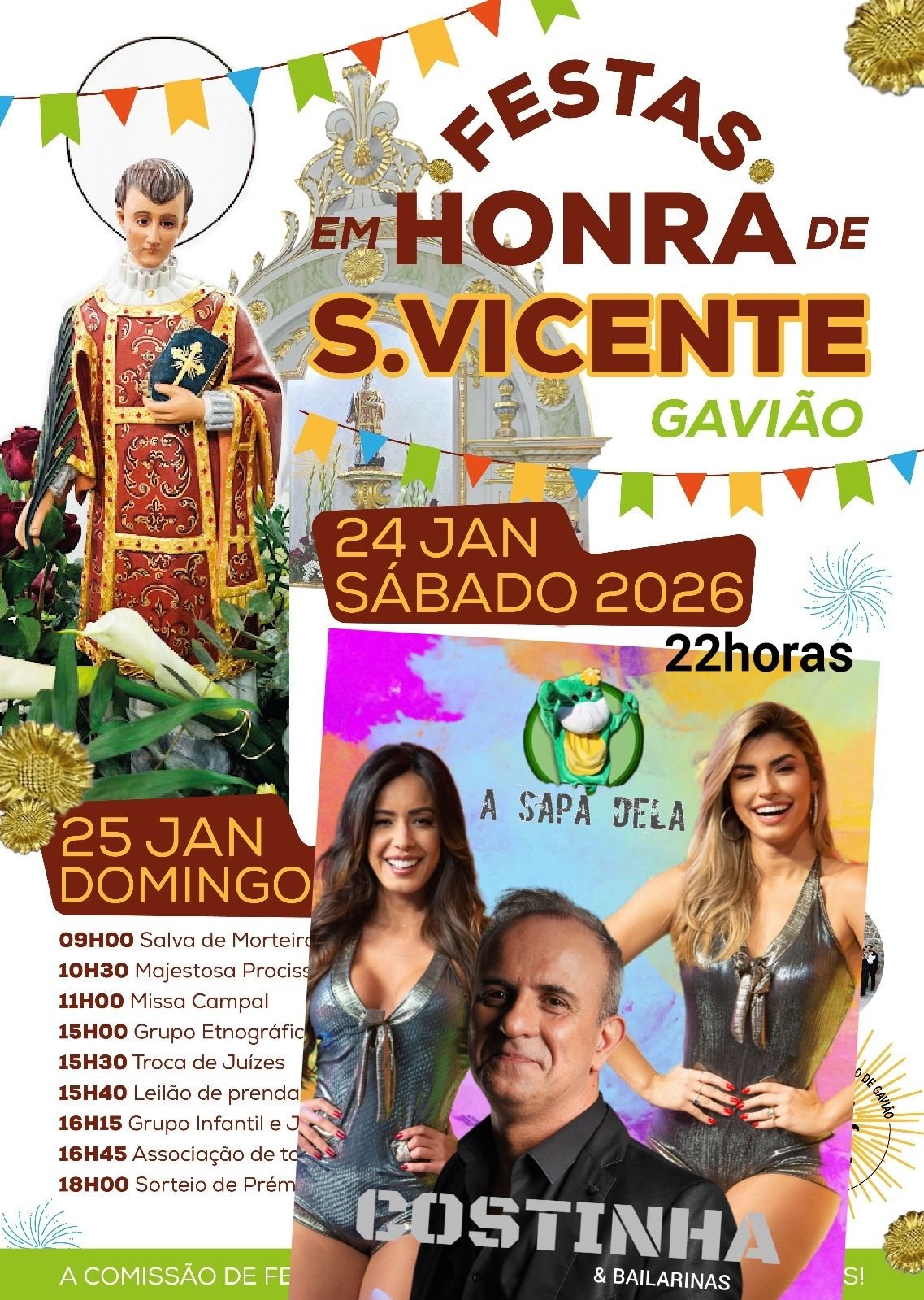Cartaz Festas em Honra de São Vicente 2026 - Gavião