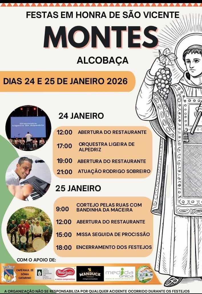 Cartaz Festas em honra de São Vicente 2026 - Montes