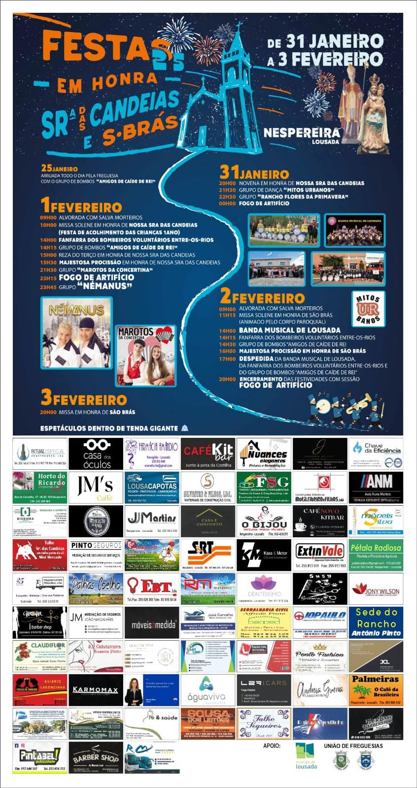 Cartaz Festas em Honra de Senhora das Candeias 2025 - Nespereira