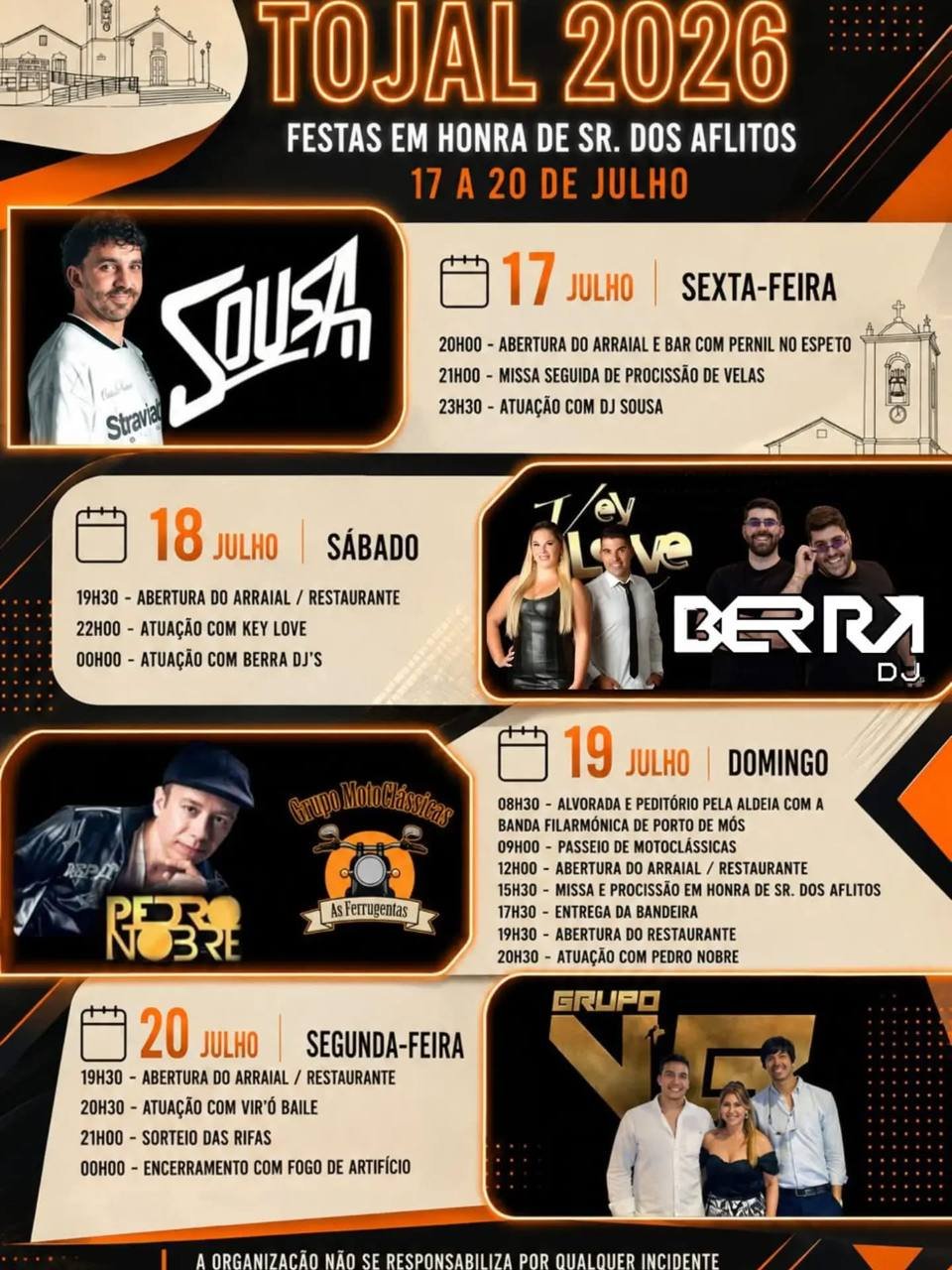 Cartaz Festas em honra de Sr. dos Aflitos 2026 - Tojal