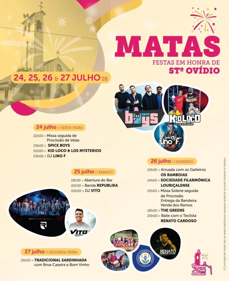 Cartaz Festas em honra de Stº Ovídio 2026 - Matas