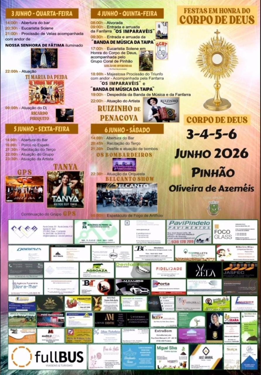 Cartaz Festas em honra do Corpo de Deus 2026 - Pinhão