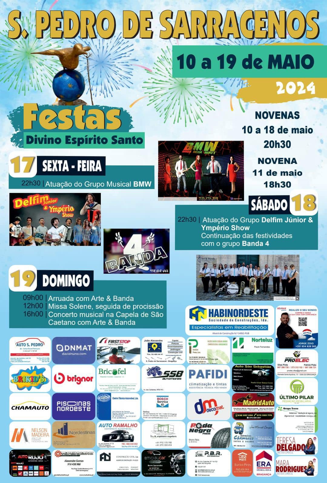 Cartaz Festas em Honra do Divino Espírito Santo 2024 - São Pedro de Serracenos