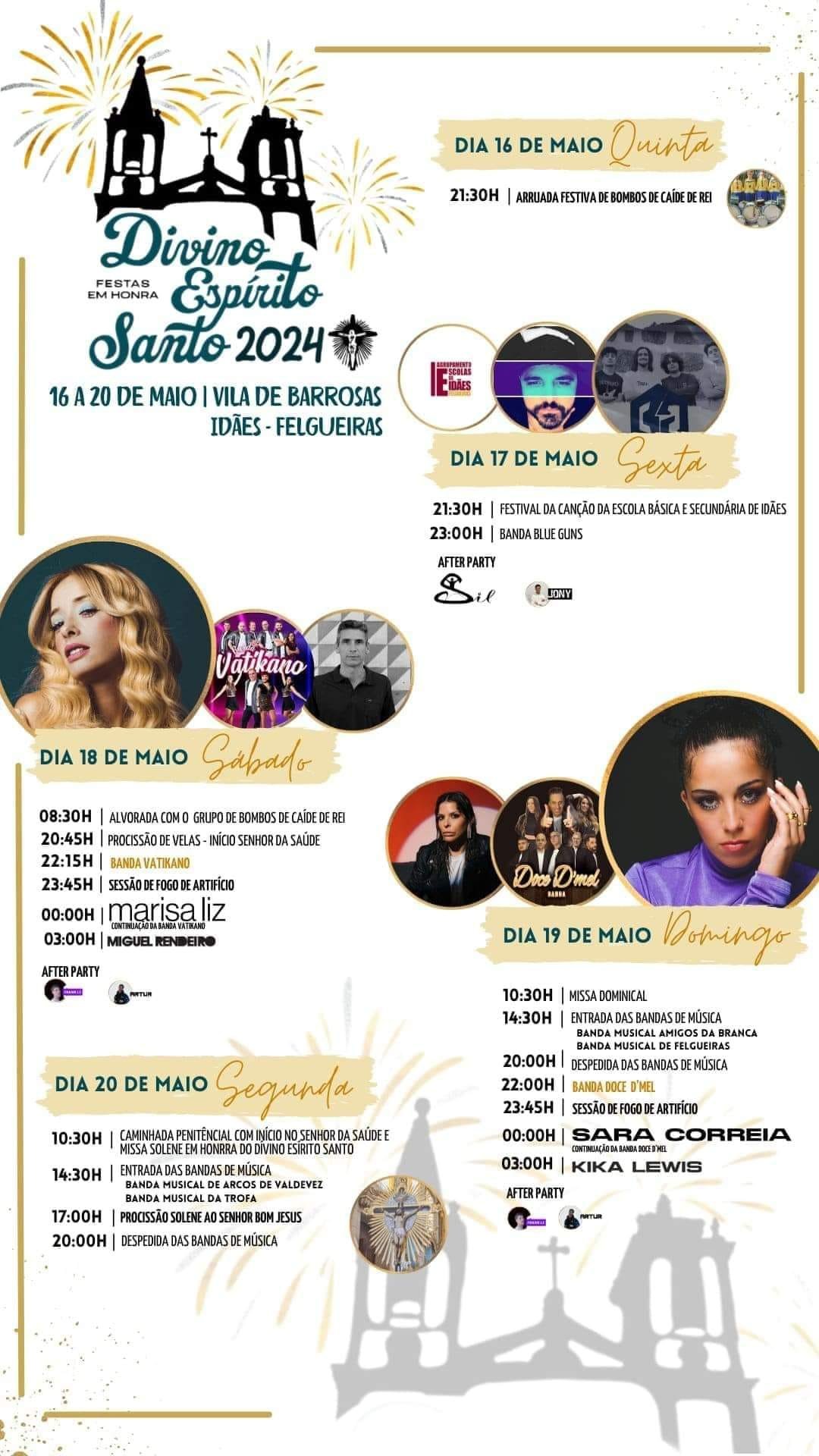 Cartaz Festas em Honra do Divino Espírito Santo 2024 - Vila de Barrosas